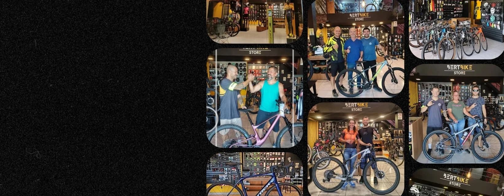 Clientes Bert Bike Store com suas bikes seminovas em BH